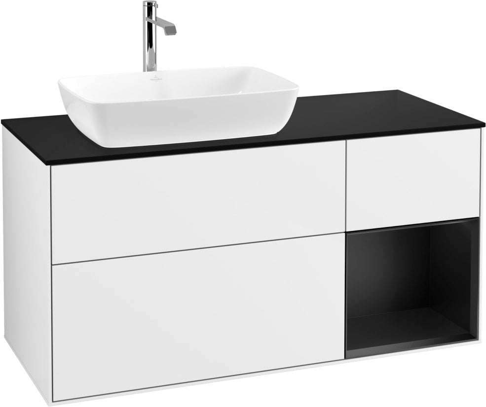 Villeroy & Boch Finion Waschtischunterschrank 1200 mm Glossy White mit Beleuchtung und SoftClosing