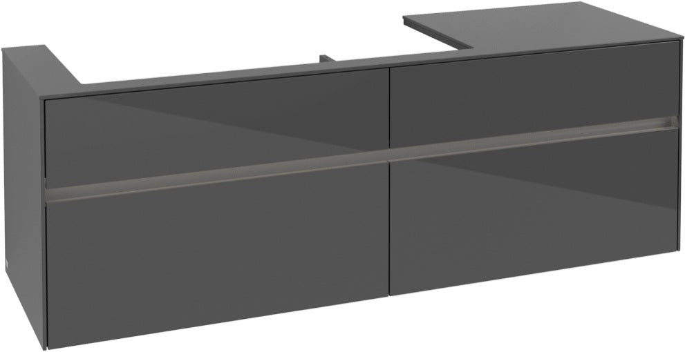 Villeroy & Boch Waschtischunterschrank Collaro C029 B0 1600 mm Glossy Grey mit Beleuchtung