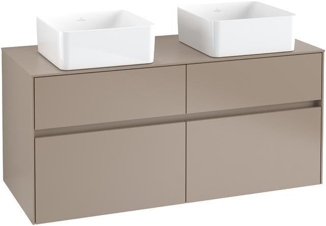 Villeroy & Boch Collaro Waschtischunterschrank 1200 mm Glossy White mit LED-Beleuchtung und 4 Auszügen