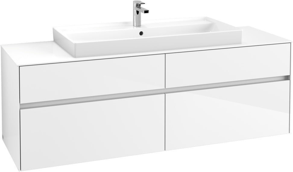 Villeroy & Boch Waschbeckenunterschrank Collaro C031 1600 mm Glossy White mit 4 Auszügen