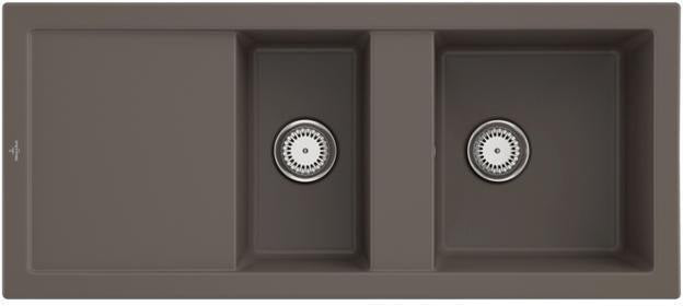 Villeroy & Boch Spüle SUBWAY 80 snow white 1160x510mm CeramicPlus Doppelbecken reversibel
