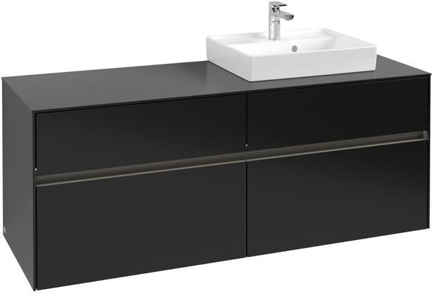 Villeroy & Boch Collaro Waschtischunterschrank 1400 mm mit LED-Beleuchtung und 4 Auszügen in Soft Grey