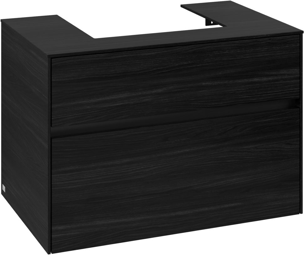 Villeroy & Boch Collaro Waschtischunterschrank 800 mm mit LED-Beleuchtung und 2 Auszügen in White Wood