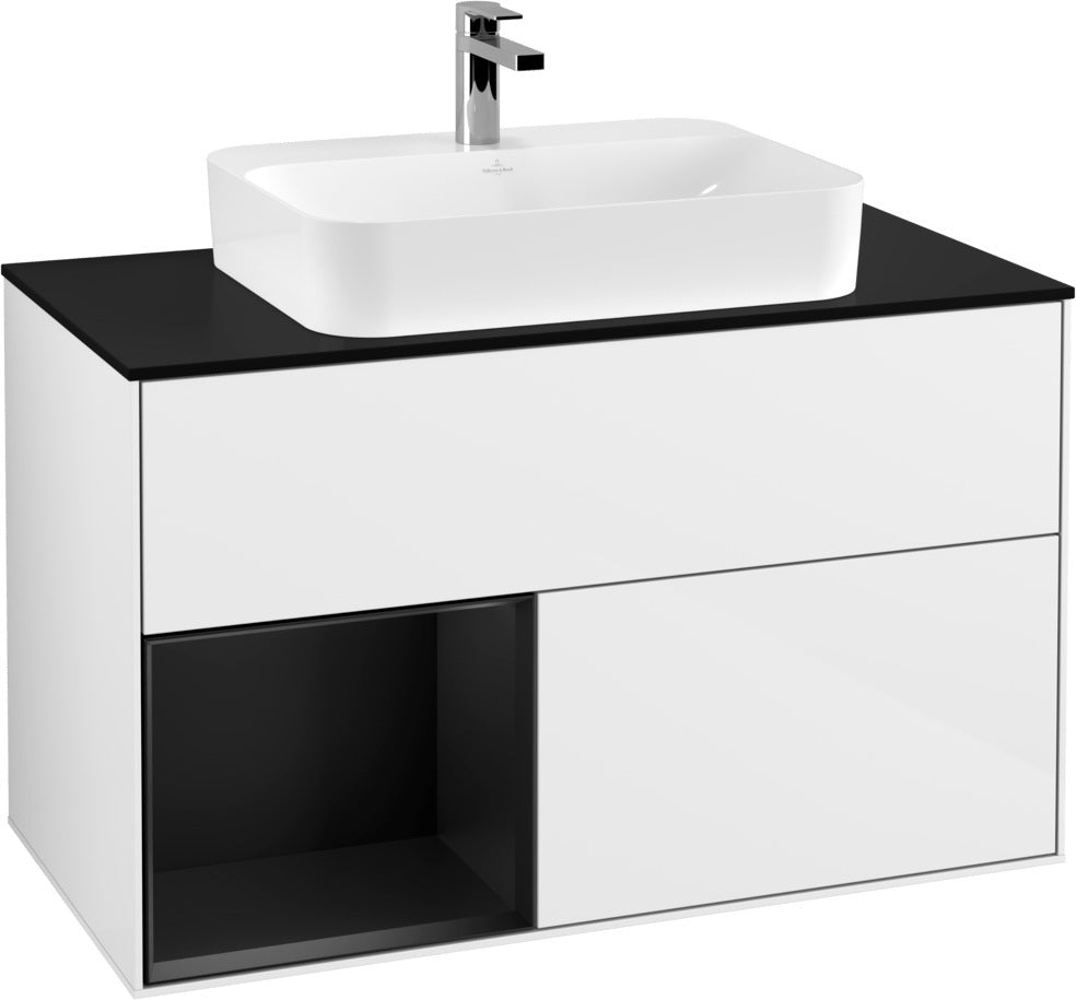 Villeroy & Boch Finion Waschtischunterschrank 1000 mm Glossy White Lacquer mit LED-Beleuchtung