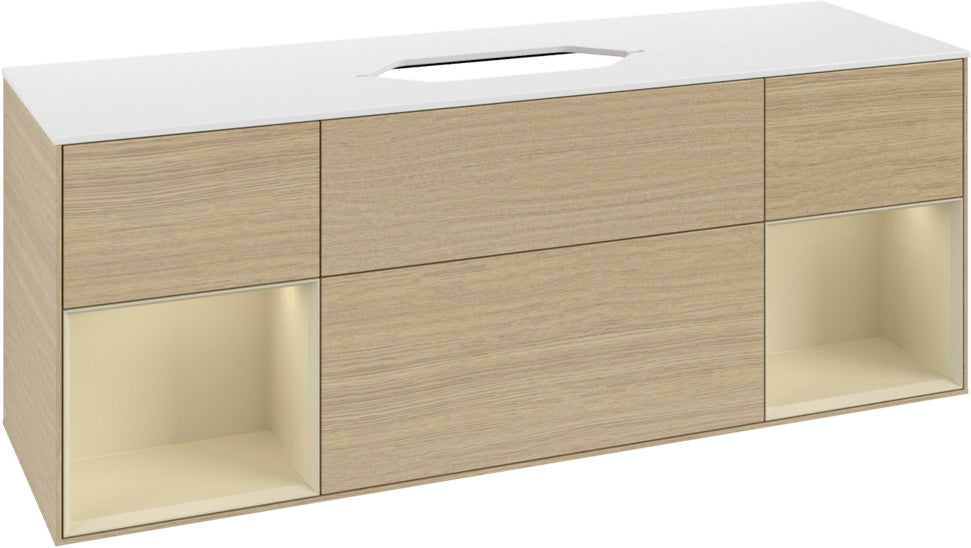 Villeroy & Boch Finion Waschtischunterschrank 1600 mm Glossy White Lacquer mit Beleuchtung