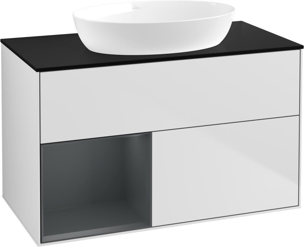 Villeroy & Boch Waschtischunterschrank Finion FA12G 1000 mm Glossy White Lacquer mit Beleuchtung