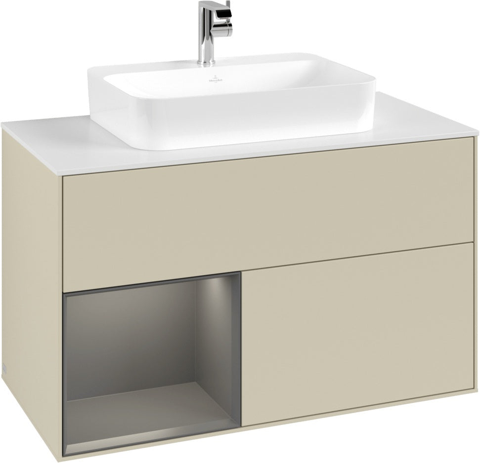 Villeroy & Boch Finion Waschtischunterschrank 1000 mm White Matt Lacquer mit LED-Beleuchtung