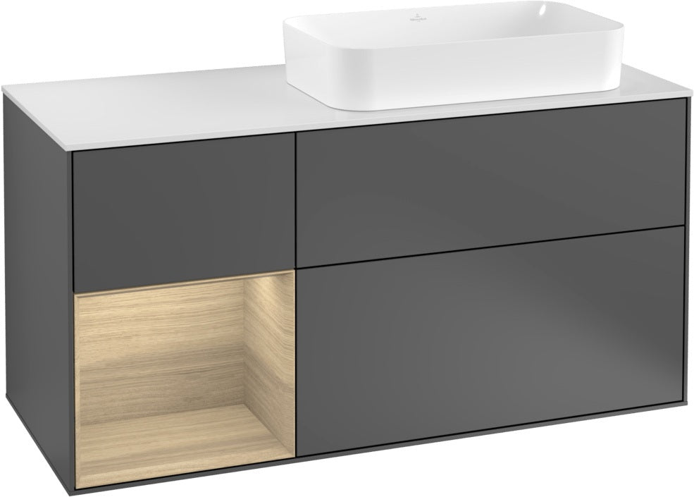 Villeroy & Boch Finion Waschbeckenunterschrank 1200 mm Glossy White Lacquer mit LED-Beleuchtung