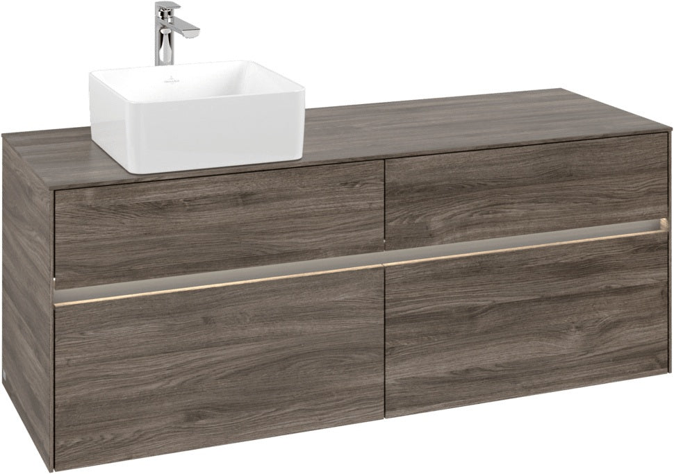 Villeroy & Boch Waschtischunterschrank Collaro C046 B0 1400 mm Stone Oak mit Beleuchtung
