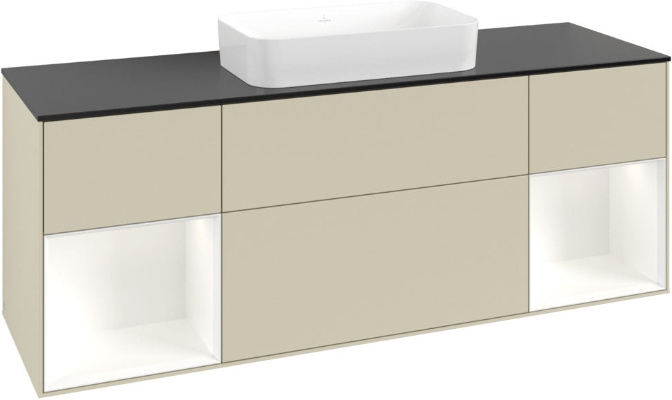 Villeroy & Boch Finion Waschtischunterschrank 1600 mm Glossy White Lacquer mit Beleuchtung