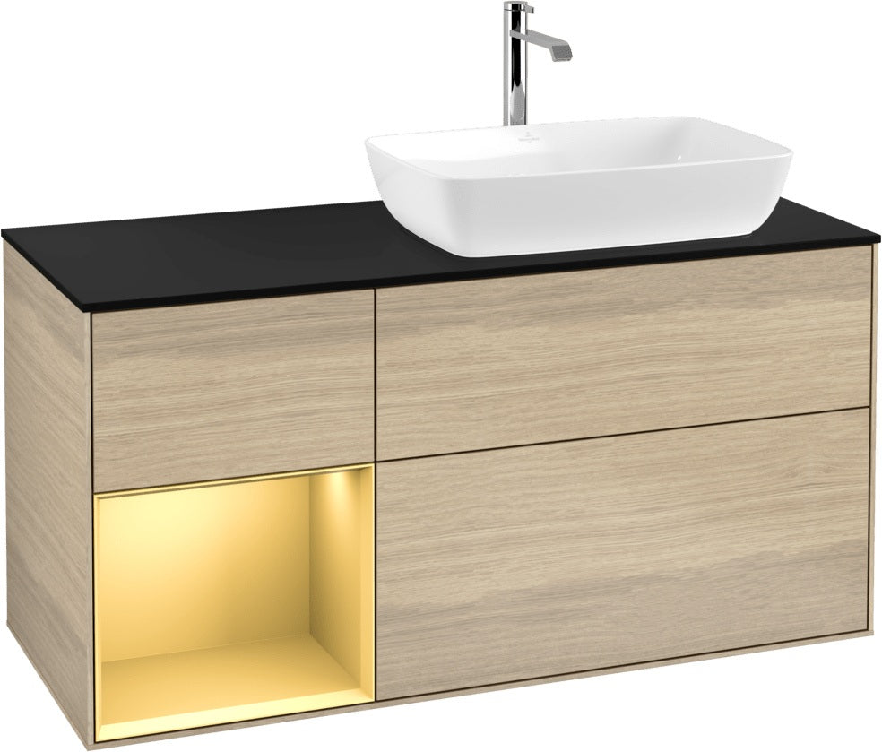 Villeroy & Boch Finion Waschtischunterschrank 1200 mm Glossy White Lacquer mit Beleuchtung