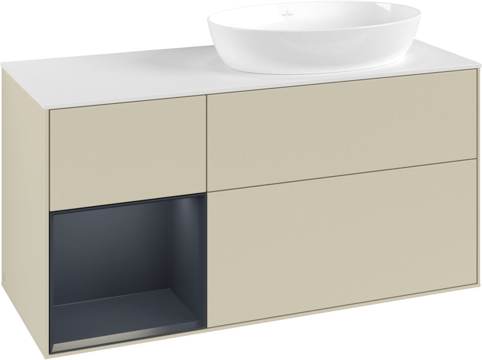 Villeroy & Boch Finion Waschtischunterschrank 1200 mm Glossy White Lacquer mit Beleuchtung