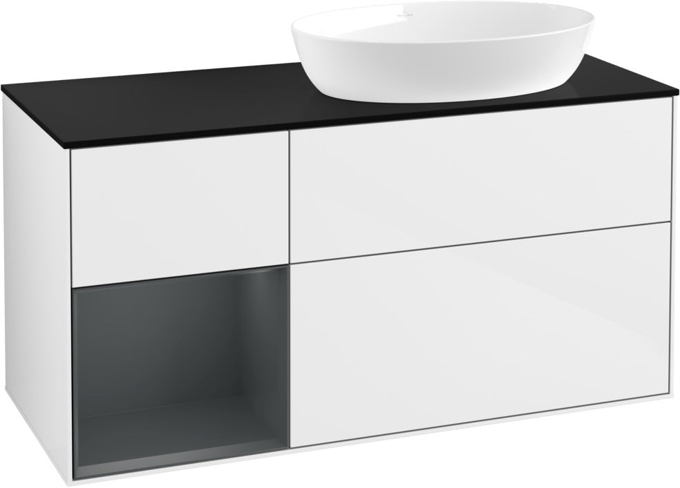 Villeroy & Boch Waschtischunterschrank Finion FA42G 1200 mm Glossy White Lacquer mit Beleuchtung