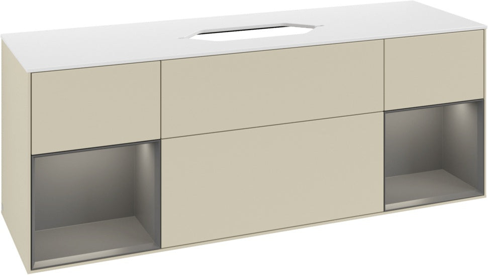 Villeroy & Boch Finion Waschtischunterschrank 1600 mm Glossy White Lacquer mit Beleuchtung