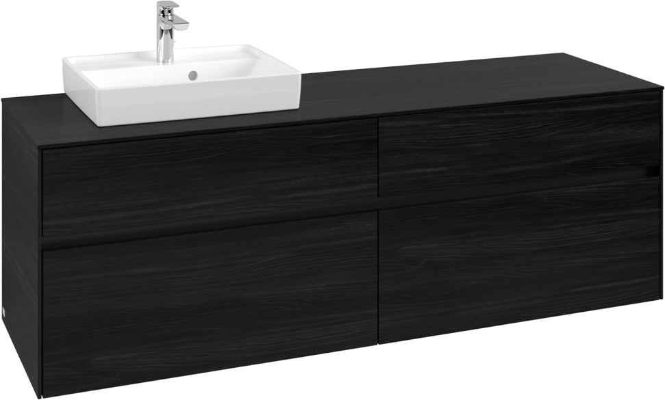 Villeroy & Boch Waschtischunterschrank Collaro C078 Black Oak 1600 mm – 4 Auszüge, SoftClosing, wandmontiert