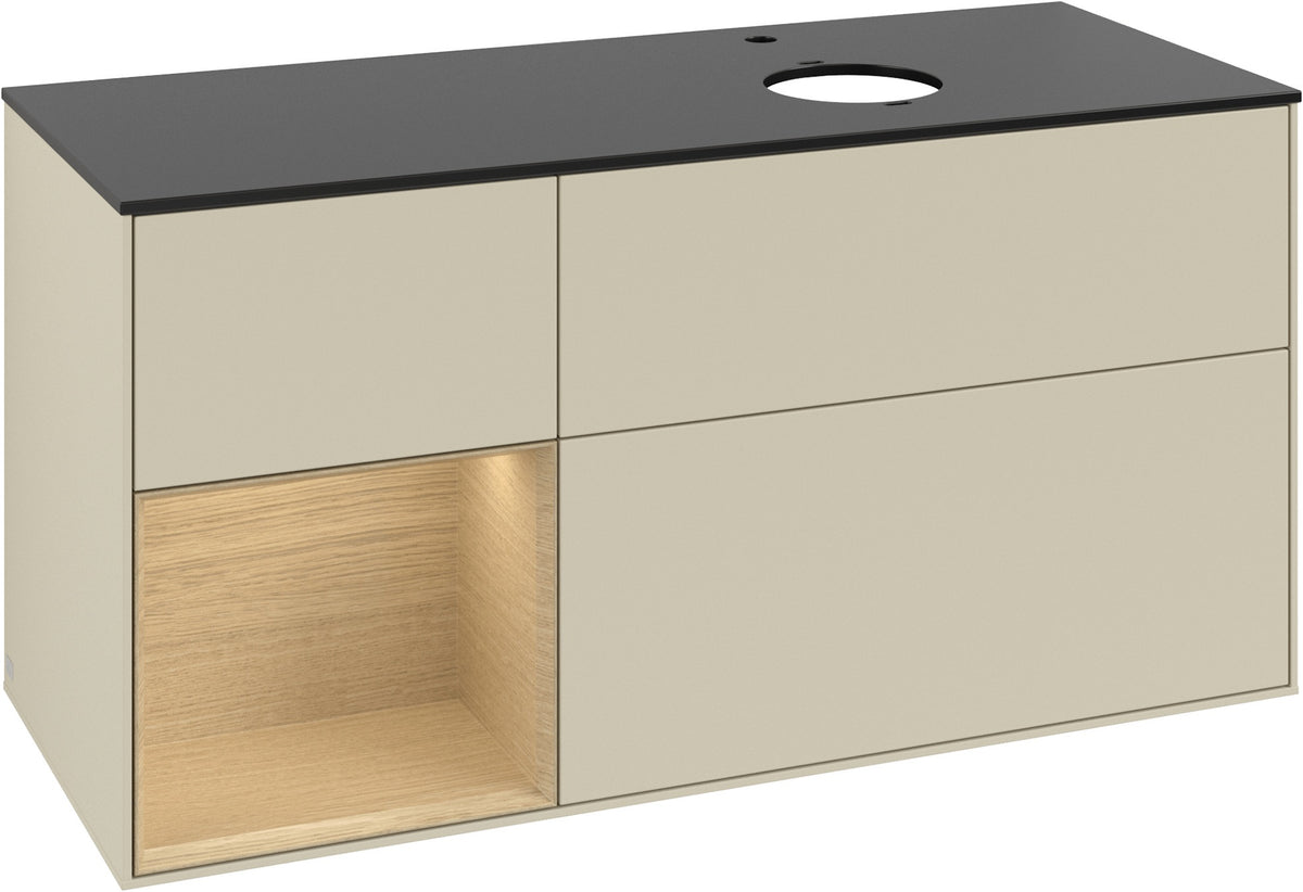 Villeroy & Boch Finion Waschtischunterschrank 1200 mm Glossy White Lacquer mit Beleuchtung
