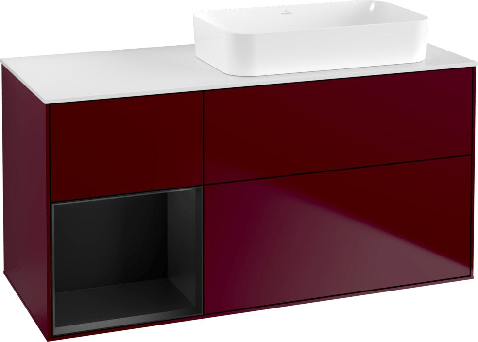Villeroy & Boch Finion Waschtischunterschrank 1200 mm Glossy White mit Beleuchtung