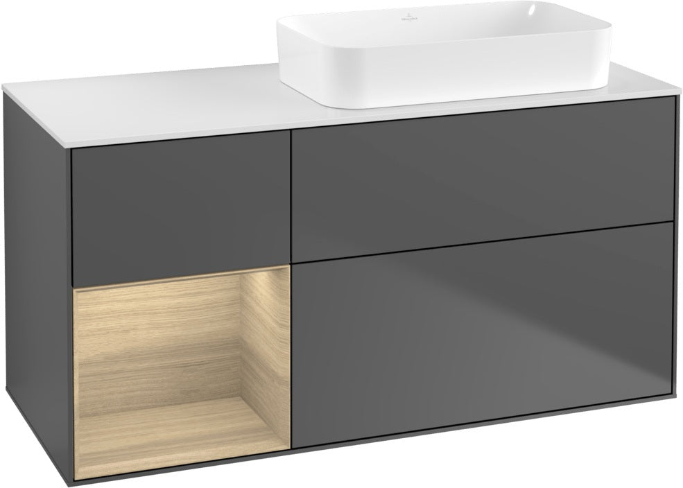 Villeroy & Boch Finion Waschtischunterschrank 1200 mm Glossy White mit Beleuchtung