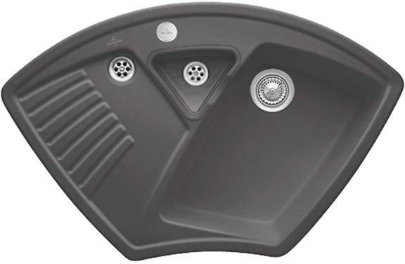 Villeroy & Boch Eckspüle Arena Eck 975x625mm Ivory CeramicPlus mit Ablaufgarnitur