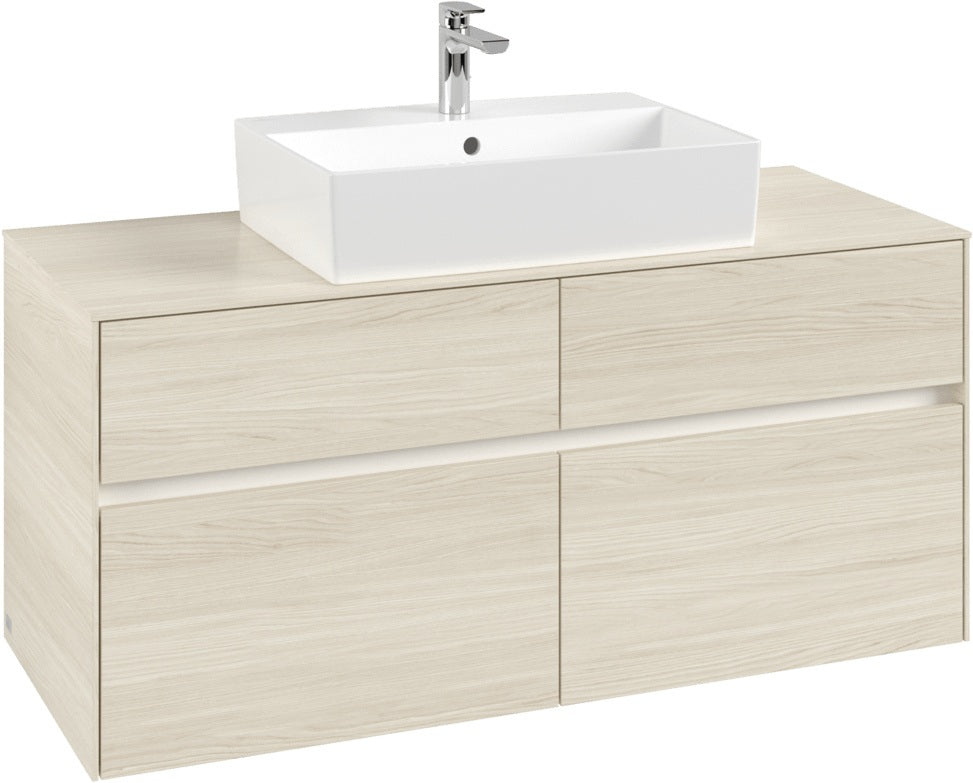 Villeroy & Boch Waschtischunterschrank Collaro C128 B0 1200 mm White Oak mit LED-Beleuchtung