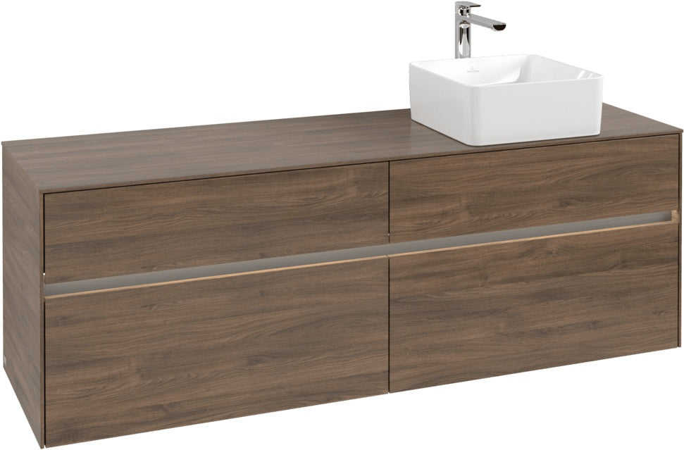 Villeroy & Boch Waschtischunterschrank Collaro C051 B0 1600 mm Arizona Oak mit LED-Beleuchtung