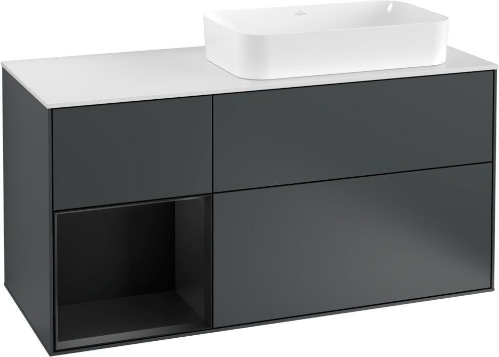 Villeroy & Boch Finion Waschbeckenunterschrank 1200 mm Glossy White Lacquer mit LED-Beleuchtung