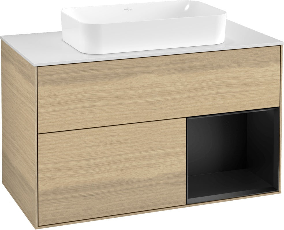 Villeroy & Boch Finion Waschtischunterschrank 1000 mm Glossy White Lacquer mit LED-Beleuchtung