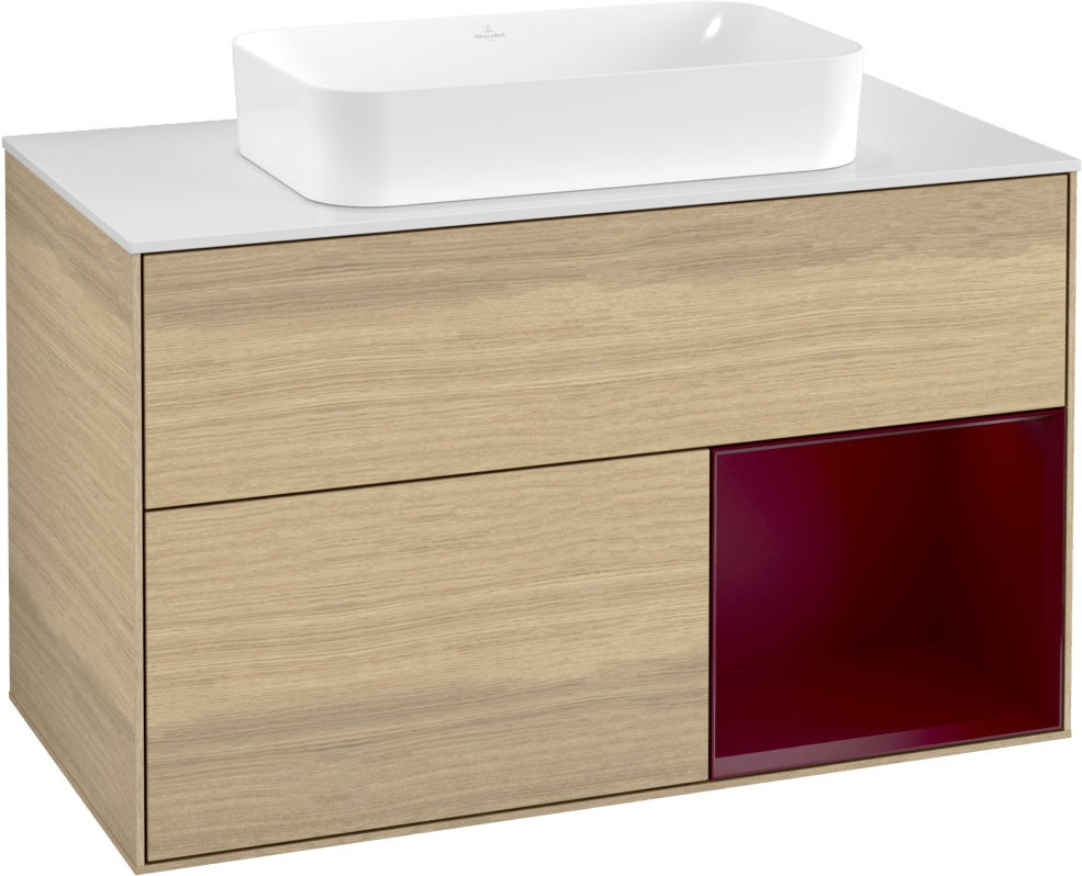 Villeroy & Boch Finion Waschtischunterschrank 1000 mm Glossy White Lacquer mit LED-Beleuchtung