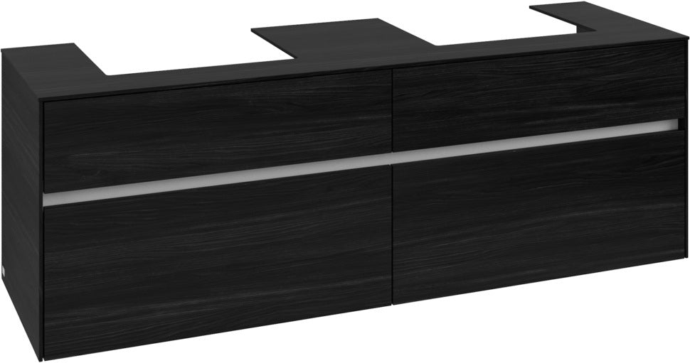 Villeroy & Boch Waschbeckenunterschrank Collaro C021 B0 1600 mm Black Oak mit Beleuchtung & SoftClosing