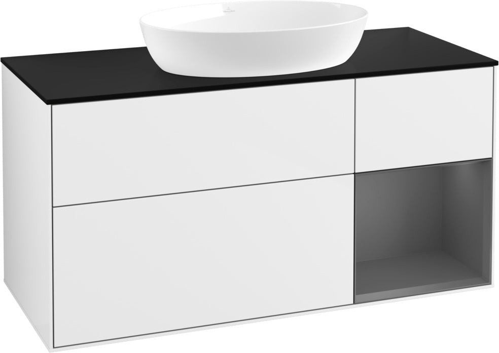 Villeroy & Boch Finion Waschtischunterschrank FA72GFGF 1200 mm Glossy White Lacquer mit LED-Beleuchtung