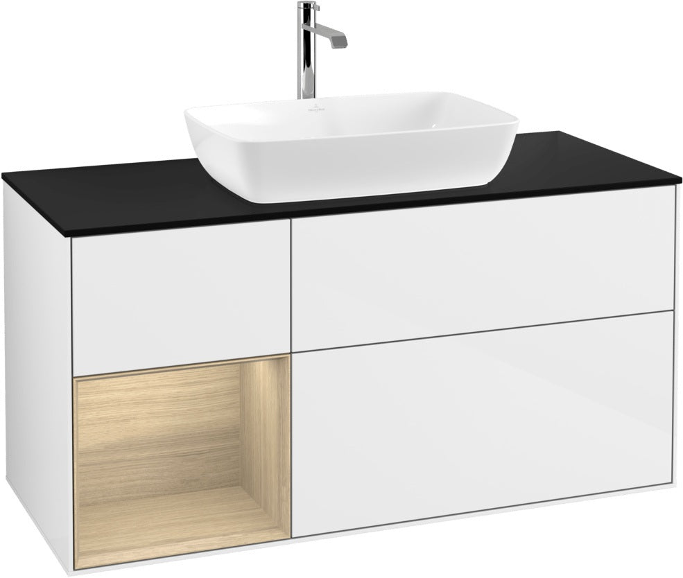 Villeroy & Boch Finion Waschtischunterschrank 1200 mm Glossy White Lacquer mit Beleuchtung
