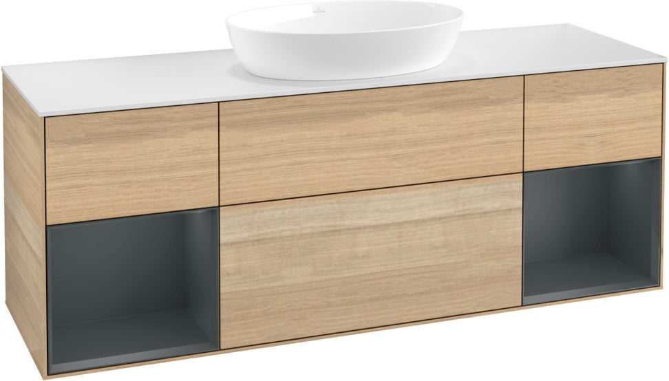 Villeroy & Boch Finion Waschbeckenunterschrank 1600 mm Glossy White Lacquer – mit LED-Beleuchtung