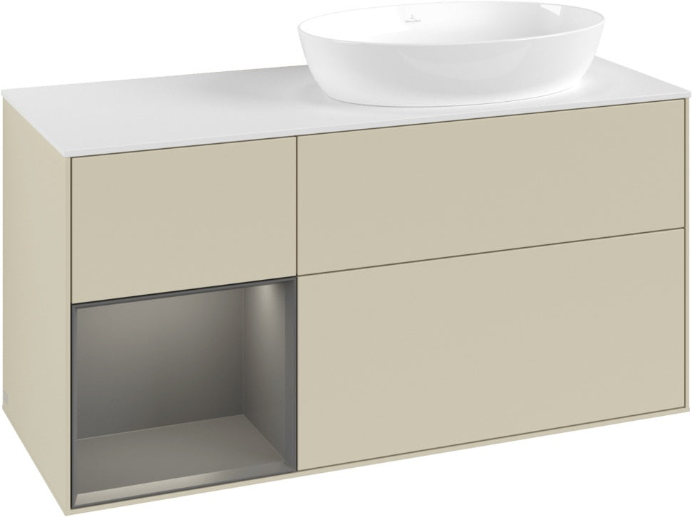 Villeroy & Boch Finion Waschtischunterschrank 1200 mm Glossy White Lacquer mit Beleuchtung