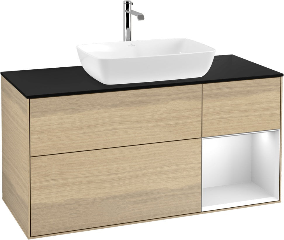 Villeroy & Boch Finion Waschbeckenunterschrank 1200 mm Glossy White Lacquer mit Beleuchtung