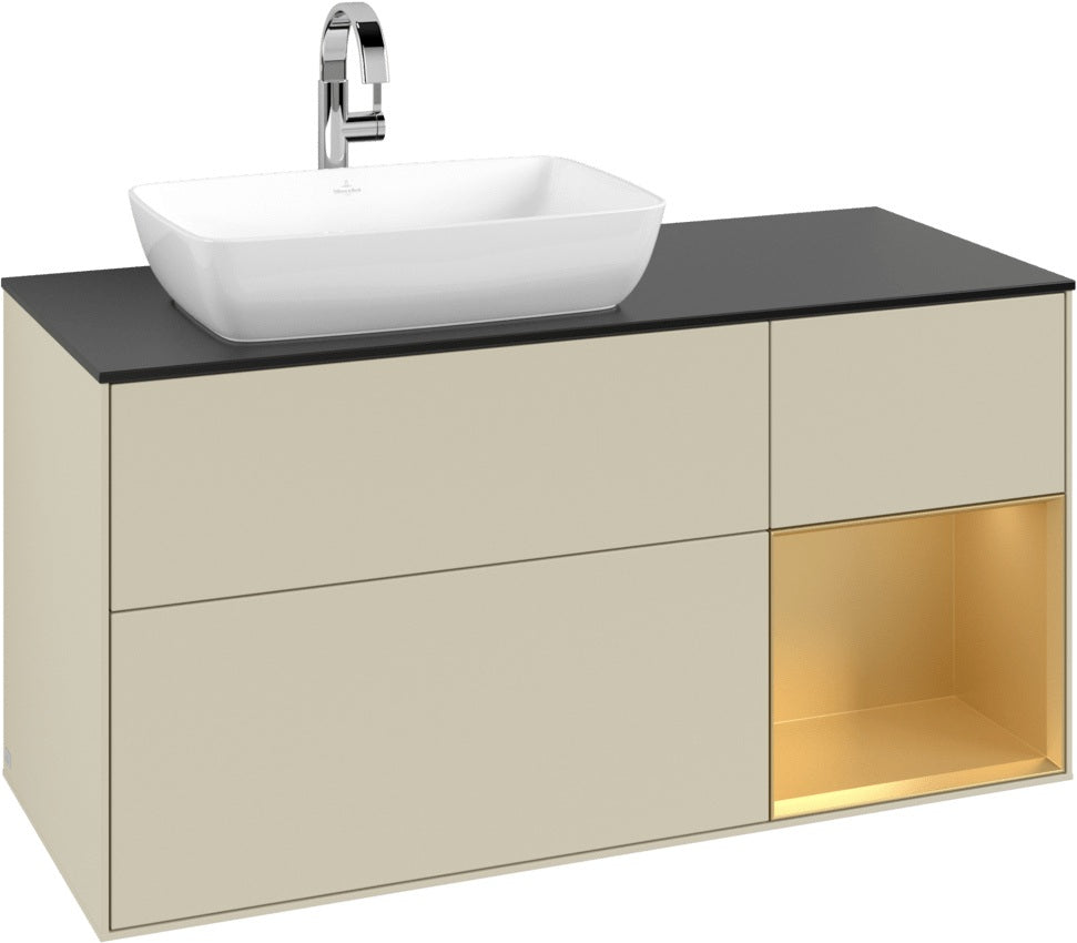 Villeroy & Boch Finion Waschtischunterschrank 1200 mm Glossy White mit Beleuchtung und SoftClosing