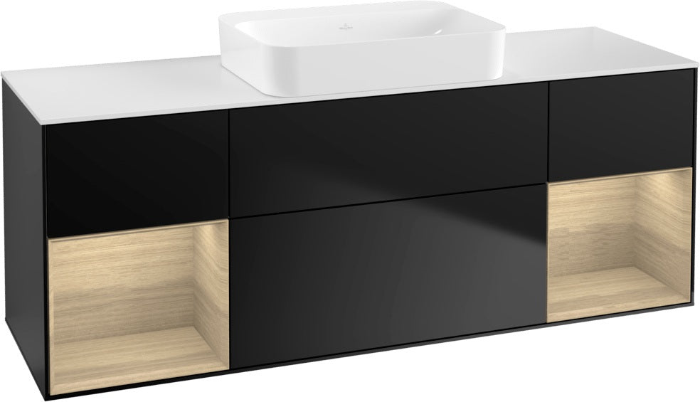 Villeroy & Boch Finion Waschtischunterschrank 1600 mm Glossy White Lacquer mit Beleuchtung