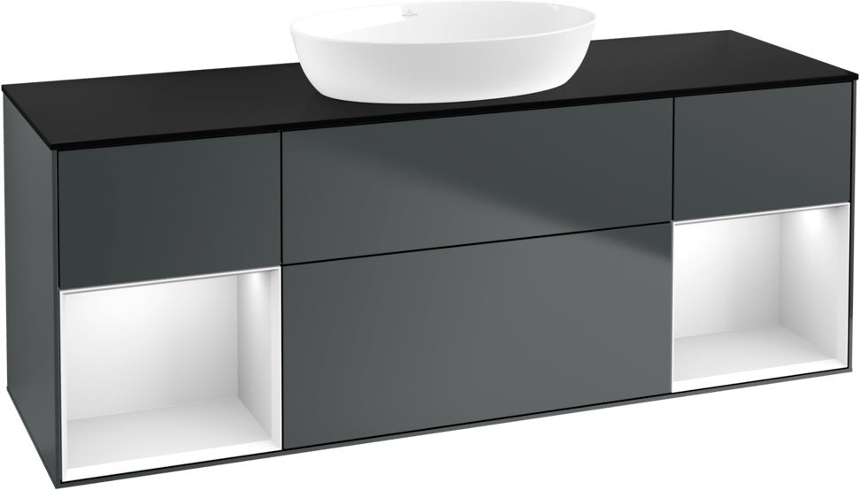 Villeroy & Boch Finion Waschtischunterschrank 1600 mm Glossy White Lacquer mit Beleuchtung