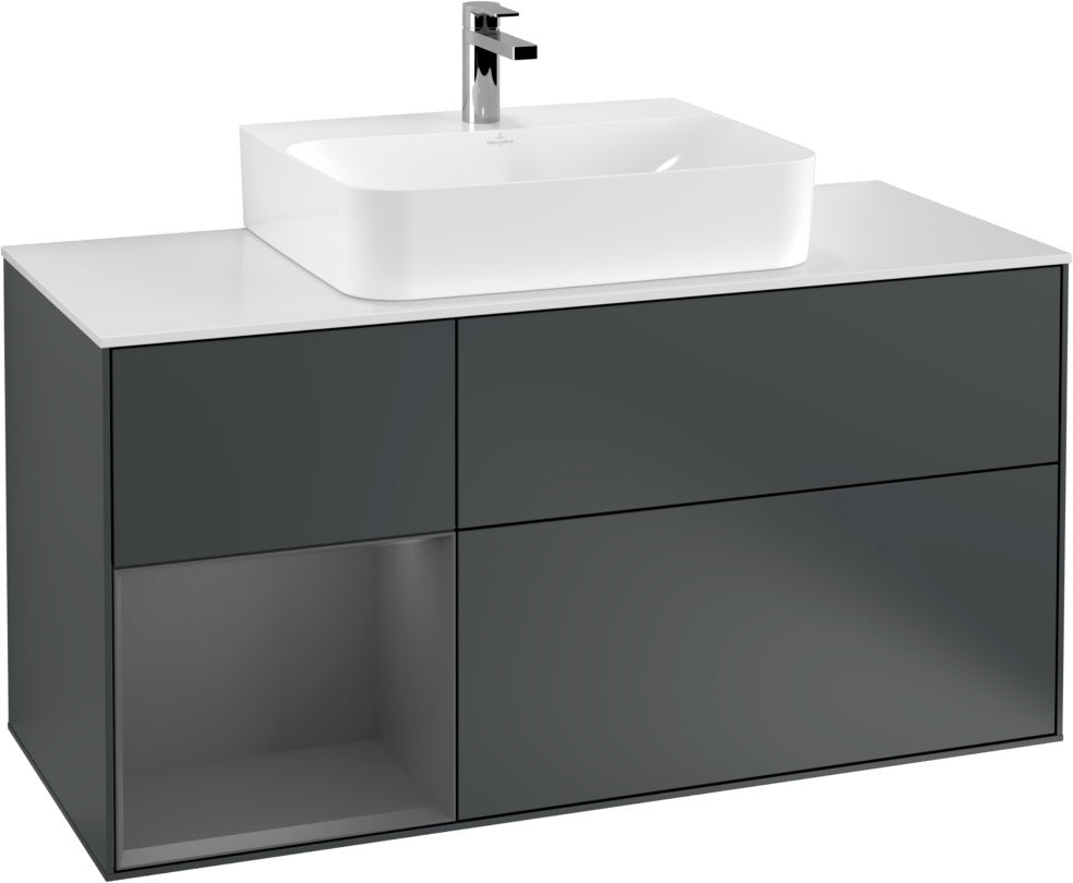 Villeroy & Boch Finion Waschtischunterschrank G161G 1200 mm Glossy White Lacquer mit LED-Beleuchtung