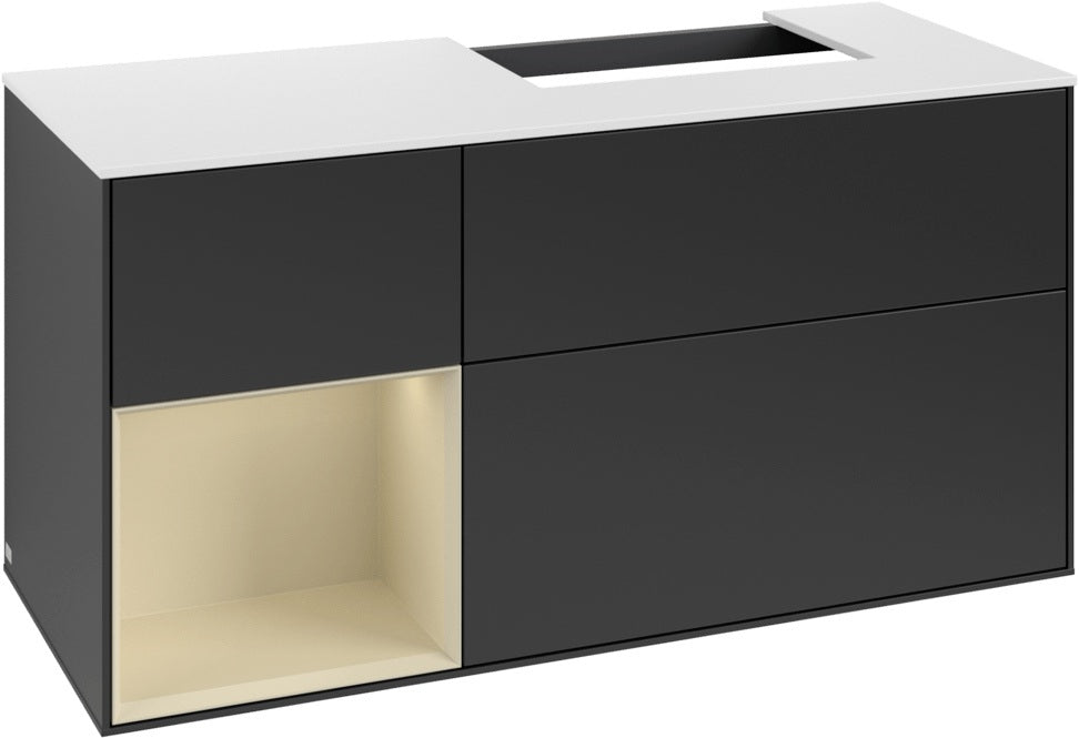 Villeroy & Boch Waschtischunterschrank Finion G141G 1200 mm Glossy White mit LED-Beleuchtung