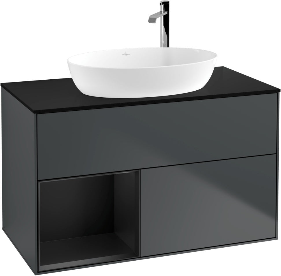 Villeroy & Boch Finion Waschbeckenunterschrank G892G 1000 mm Glossy White Lacquer mit Beleuchtung