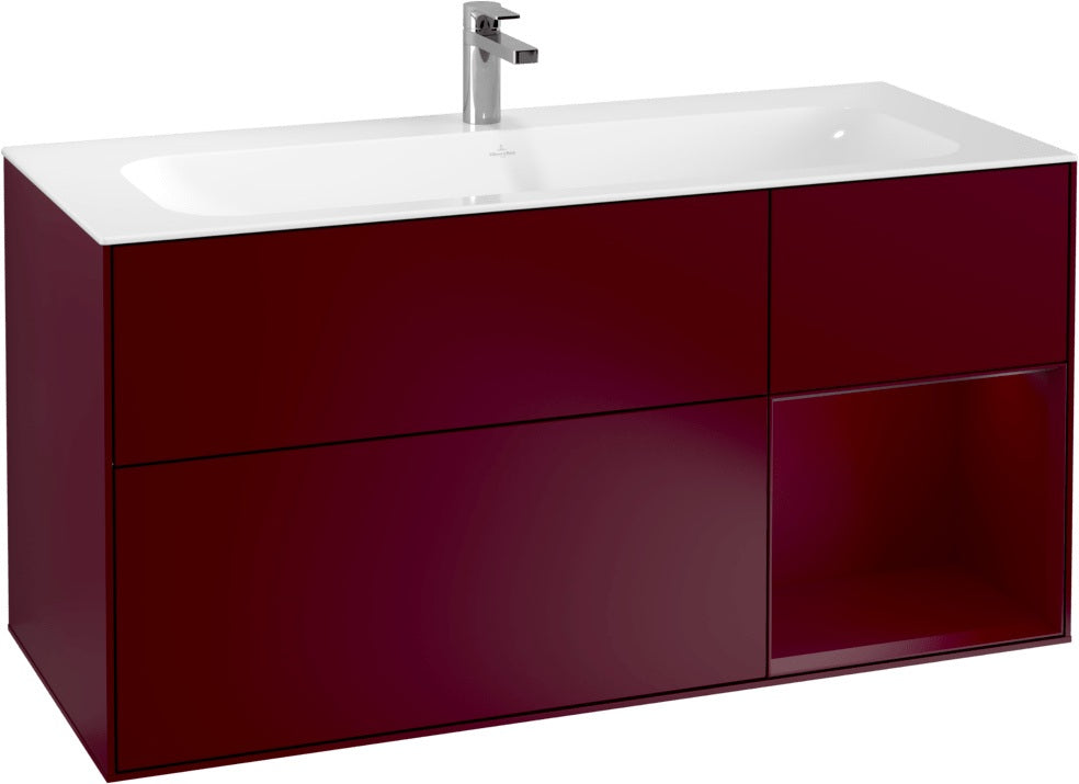 Villeroy & Boch Finion Waschbeckenunterschrank Glossy White Lacquer 1196 mm mit LED-Beleuchtung