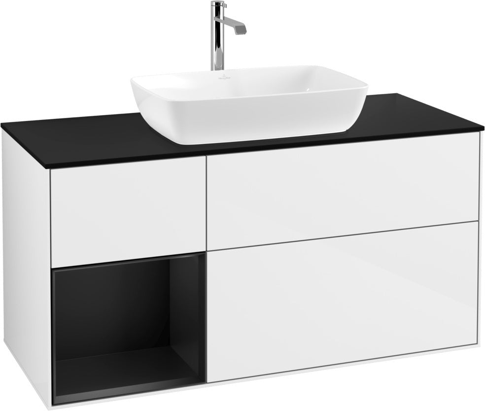 Villeroy & Boch Finion Waschtischunterschrank 1200 mm Glossy White Lacquer mit Beleuchtung