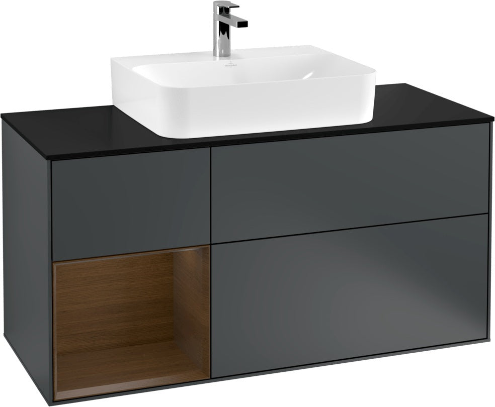 Villeroy & Boch Finion Waschbeckenunterschrank 1200 mm Glossy White mit Beleuchtung