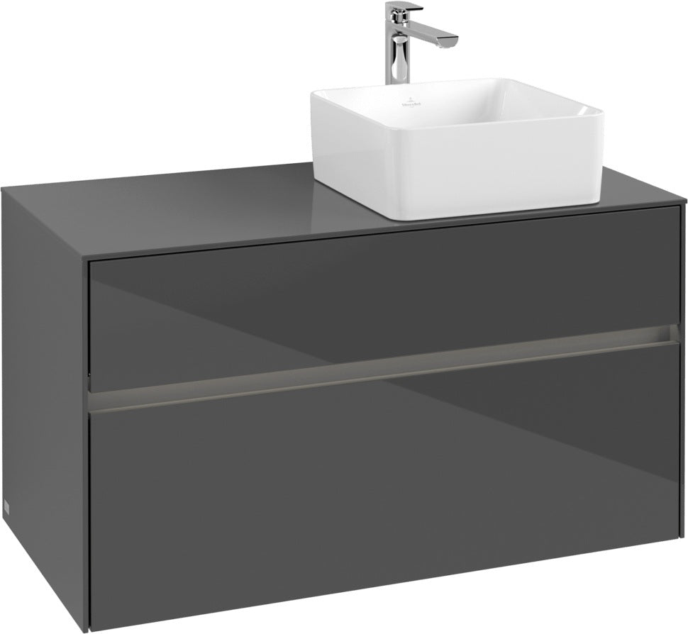 Villeroy & Boch Waschtischunterschrank Collaro C040 B0 1000 mm Glossy Grey mit LED-Beleuchtung