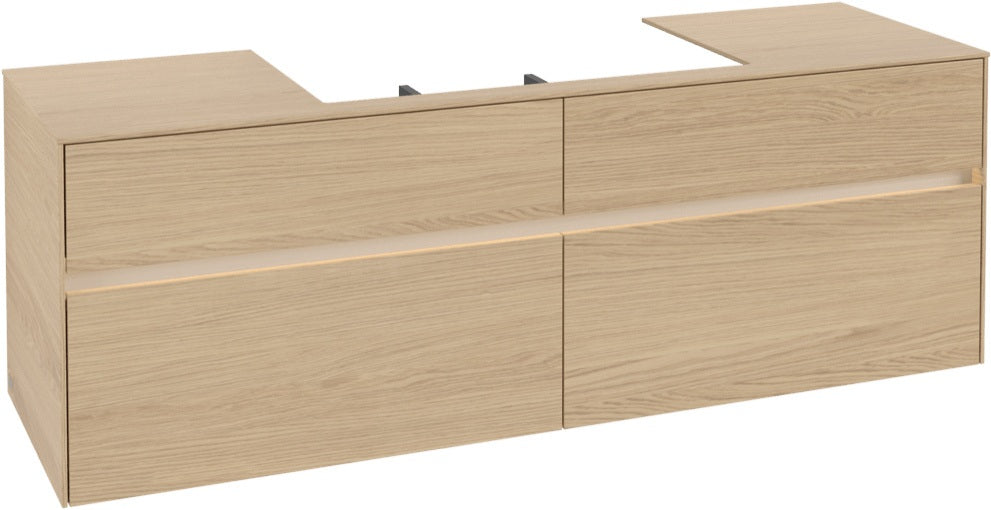 Villeroy & Boch Waschtischunterschrank Collaro C028 B0 1600 mm Nordic Oak mit LED-Beleuchtung