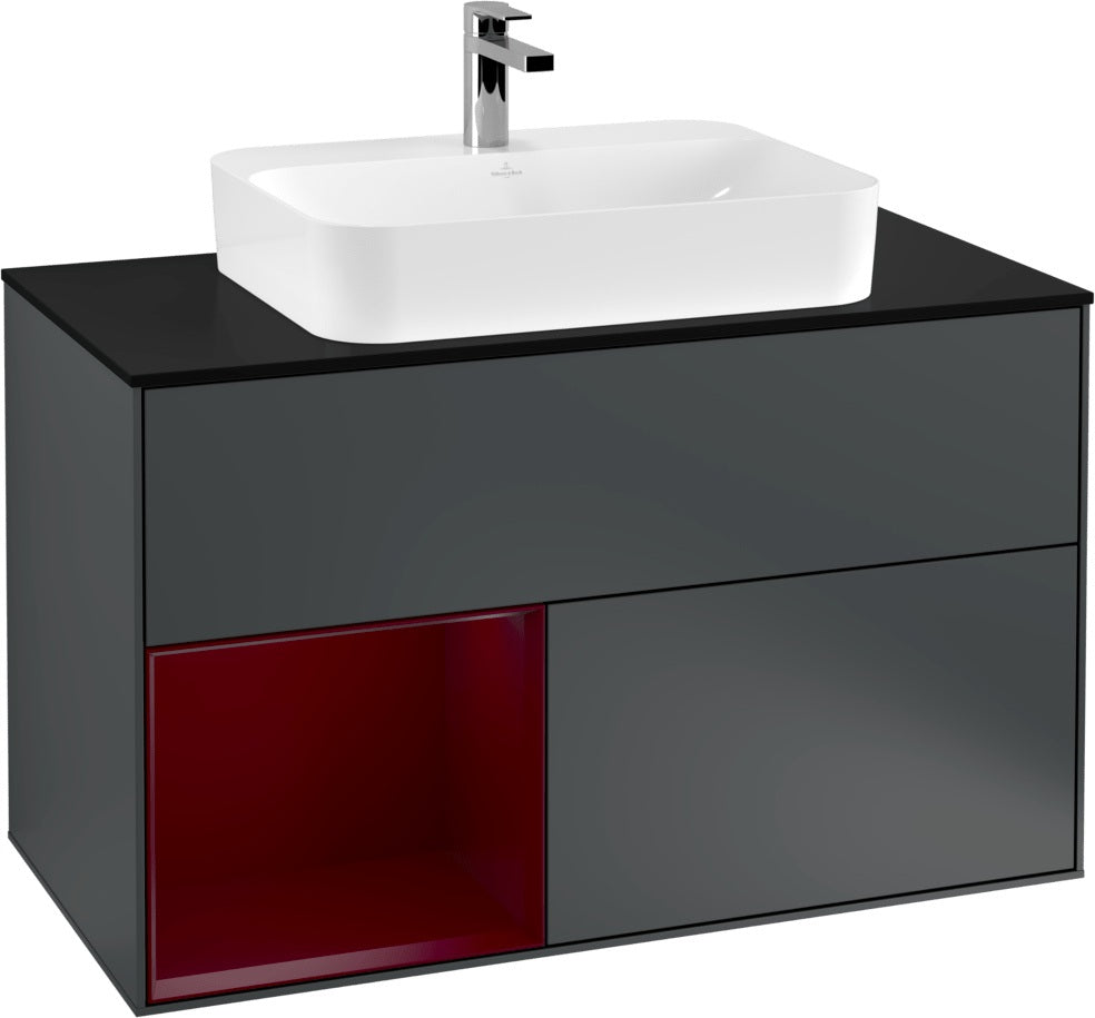 Villeroy & Boch Finion Waschtischunterschrank 1000 mm Glossy White Lacquer mit LED-Beleuchtung