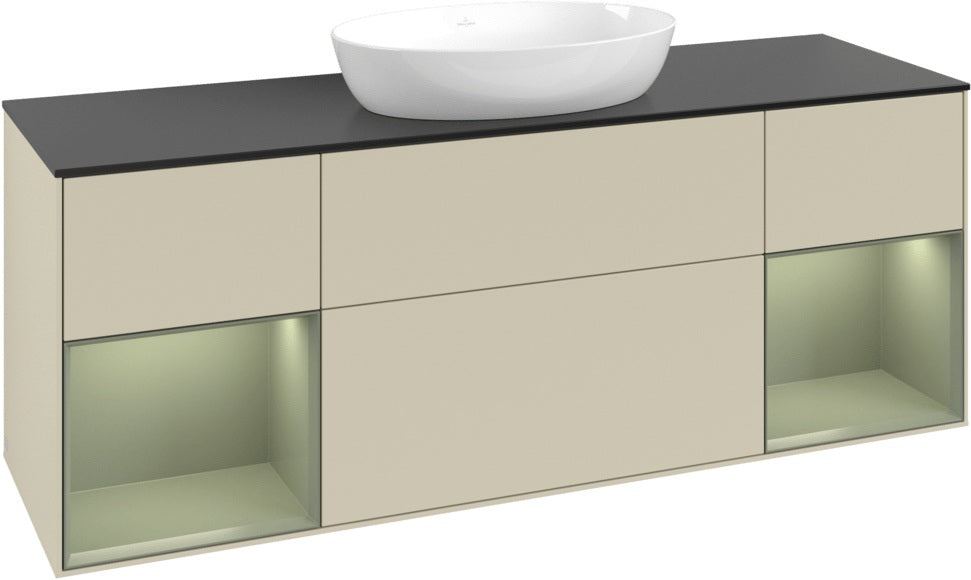 Villeroy & Boch Finion Waschtischunterschrank 1600 mm Glossy White Lacquer mit Beleuchtung