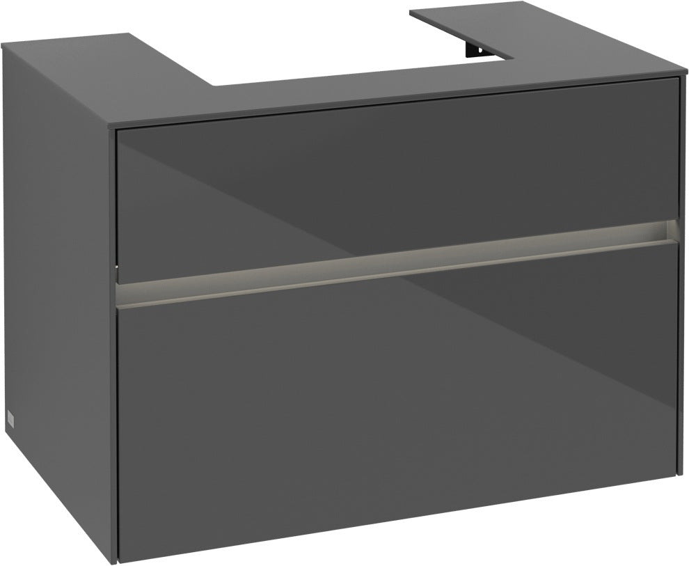 Villeroy & Boch Collaro Waschbeckenunterschrank 800 mm Glossy Grey mit LED-Beleuchtung