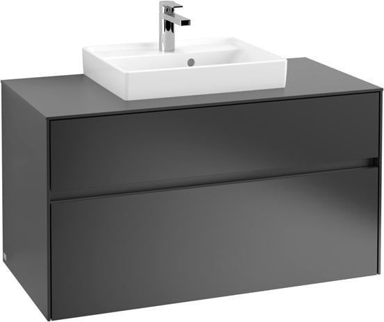Villeroy & Boch Collaro Waschtischunterschrank 1000 mm mit LED-Beleuchtung White Wood