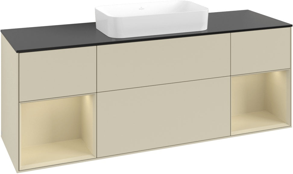 Villeroy & Boch Finion Waschbeckenunterschrank 1600 mm Glossy White Lacquer mit Beleuchtung